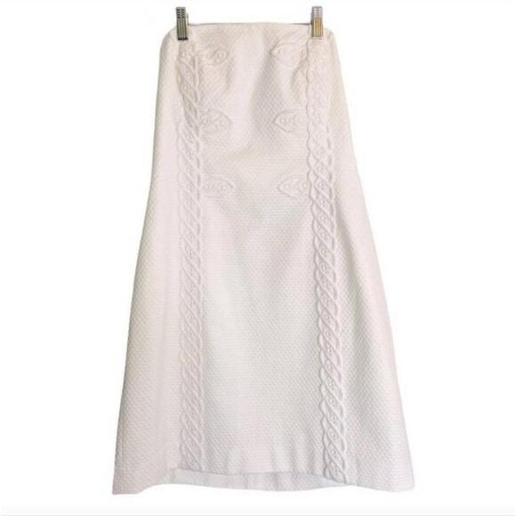 Lilly Pulitzer Dresses & Skirts - Lilly Pulitzer Tansy White Strapless Textured Dress Zipper Resort Size 10